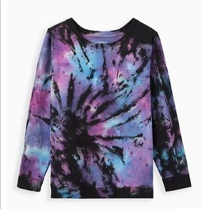 Torrid BLACK TIE-DYE TERRY ACTIVE SWEATSHIRT Size 3